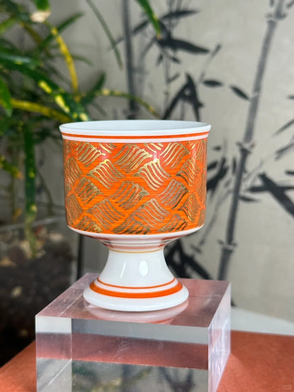 [清和堂 x Gohobi Gallery] Hand-painted Golden Waves Tea Cup with Stem