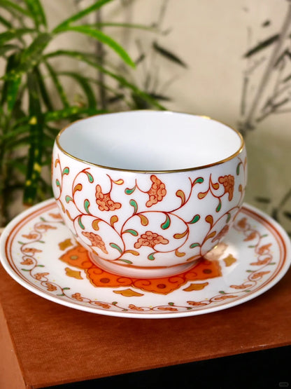 [清和堂 x Gohobi Gallery] Hand-painted Ganoderma Lucidum Pattern Egg Shape Coffee Cup Tea Cup