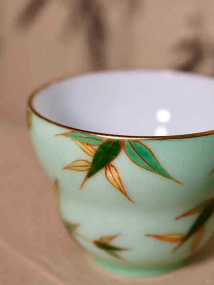 [清和堂 x Gohobi Gallery] Hand-painted Bamboo Leaf Pattern Tea Cup