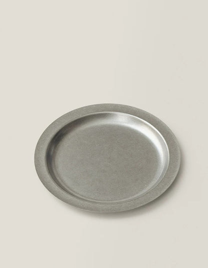 Gohobi Retro Stainless Steel Shallow Dessert Plate