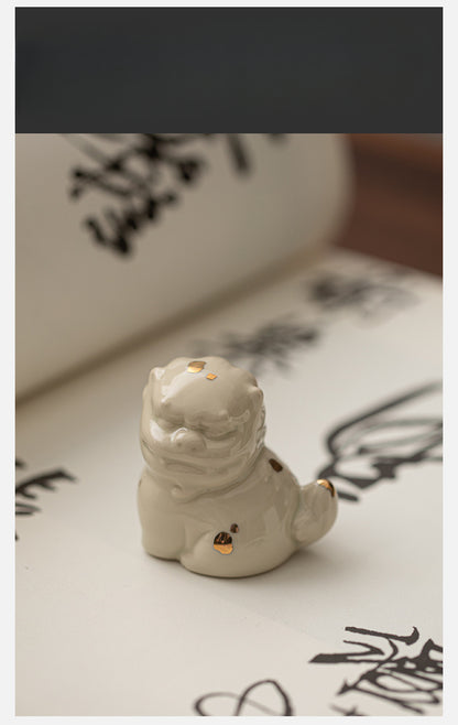Gohobi Mini Ceramic Lion Tea Pet