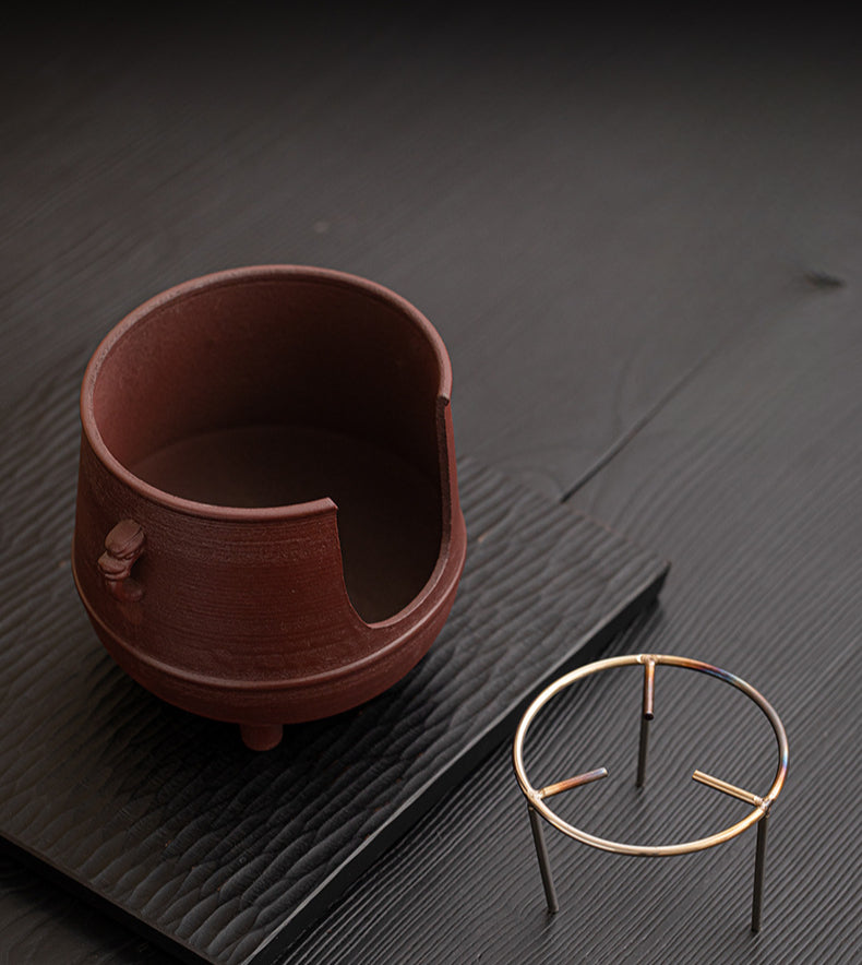 Gohobi Traditional Teapot and Stove Set 003 Old Rock Mud