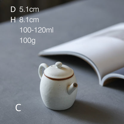 Gohobi Handmade Pulverised Kohiki White Teapots
