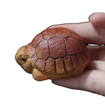 Gohobi Handmade Yixing Purple Clay Turtle Tea Pet – Mini Tea Ceremony Ornament