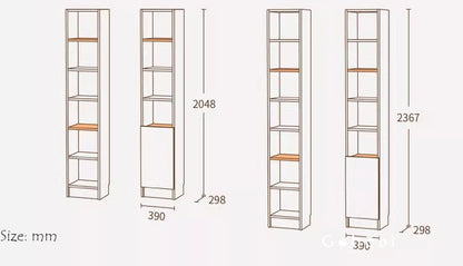 Gohobi Handmade Solid Wood Storage Cabinet – Multi-Layer Wooden Shelving Unit for Living Room or Study | FSC Certified Furniture