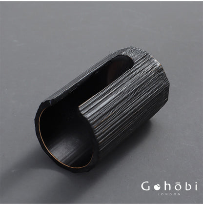 Gohobi Bamboo Woven Tea Cup Holder Basket – Zen Style Tea Set Storage Tube & Chopstick Basket