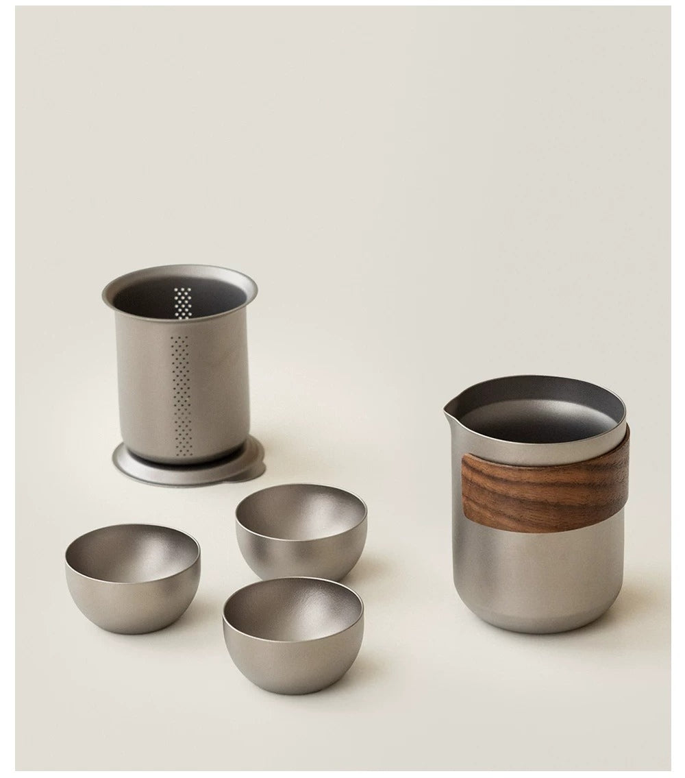 Gohobi Pure Titanium Portable Travel Tea Set