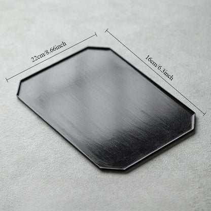 Plateau rectangulaire en fer noir style japonais Gohobi Wabi-Sabi 008