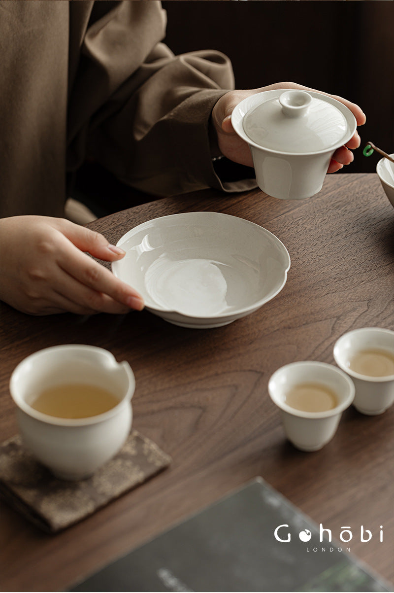 Gohobi Plant Ash Ceramic Pot Base – Multi-Purpose Gongfu Tea Dry Brewing Plate