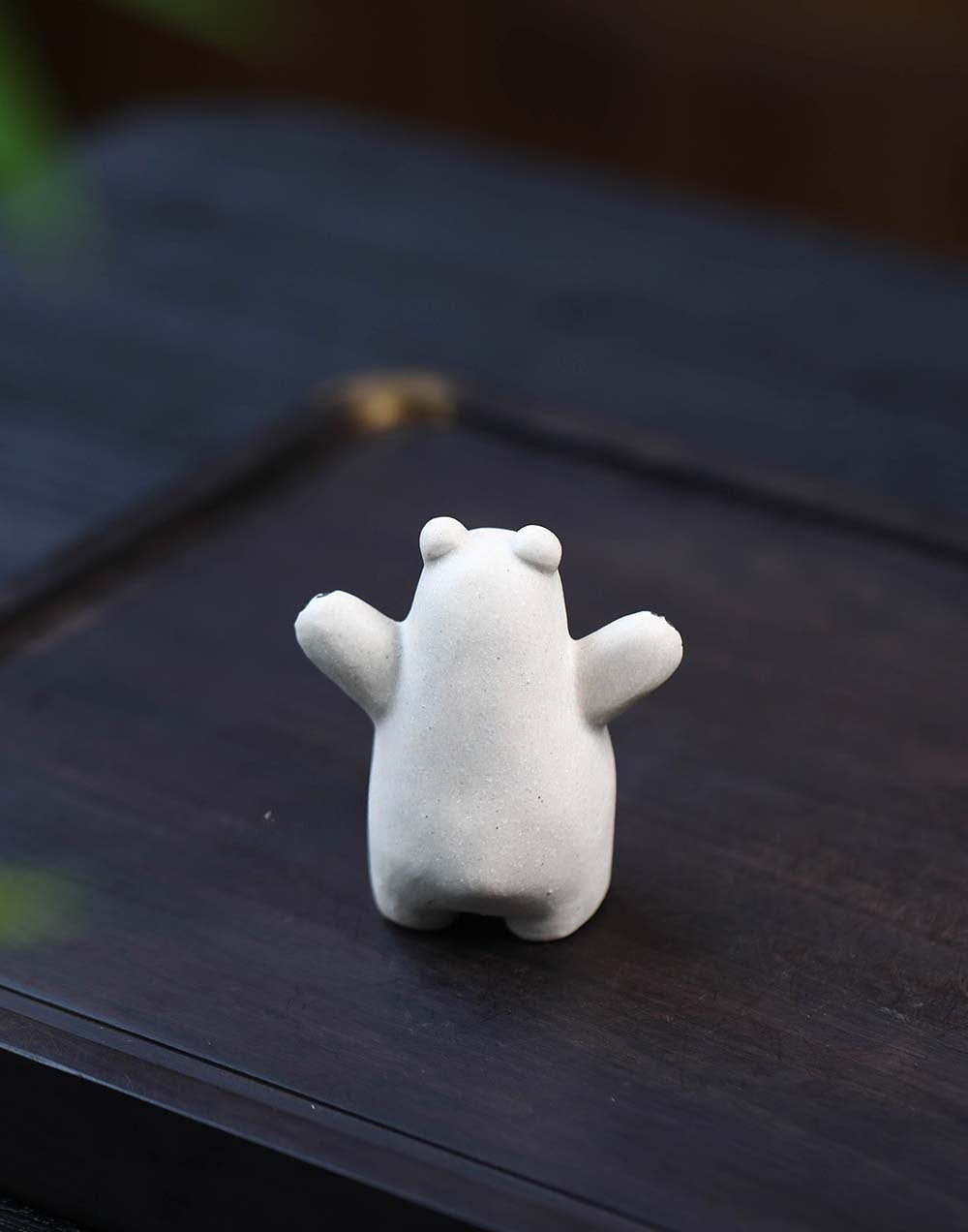 Gohobi Handmade Ceramic YiXing Clay Polar Bear Ornament Tea pet