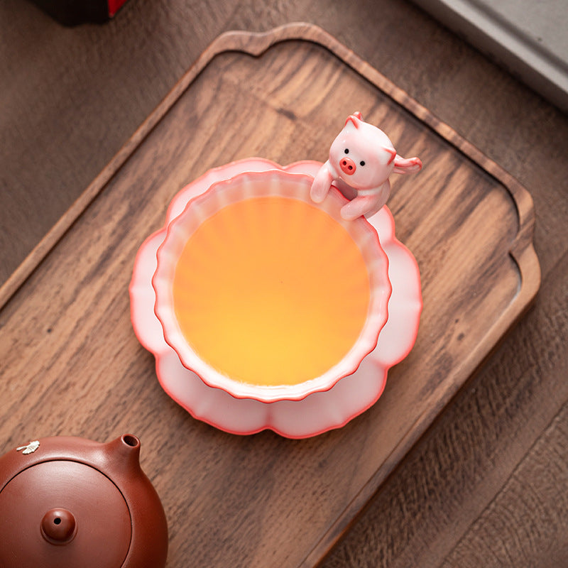 Gohobi Flying Pig Ceramic Teacup (tea coaster is sold separately)