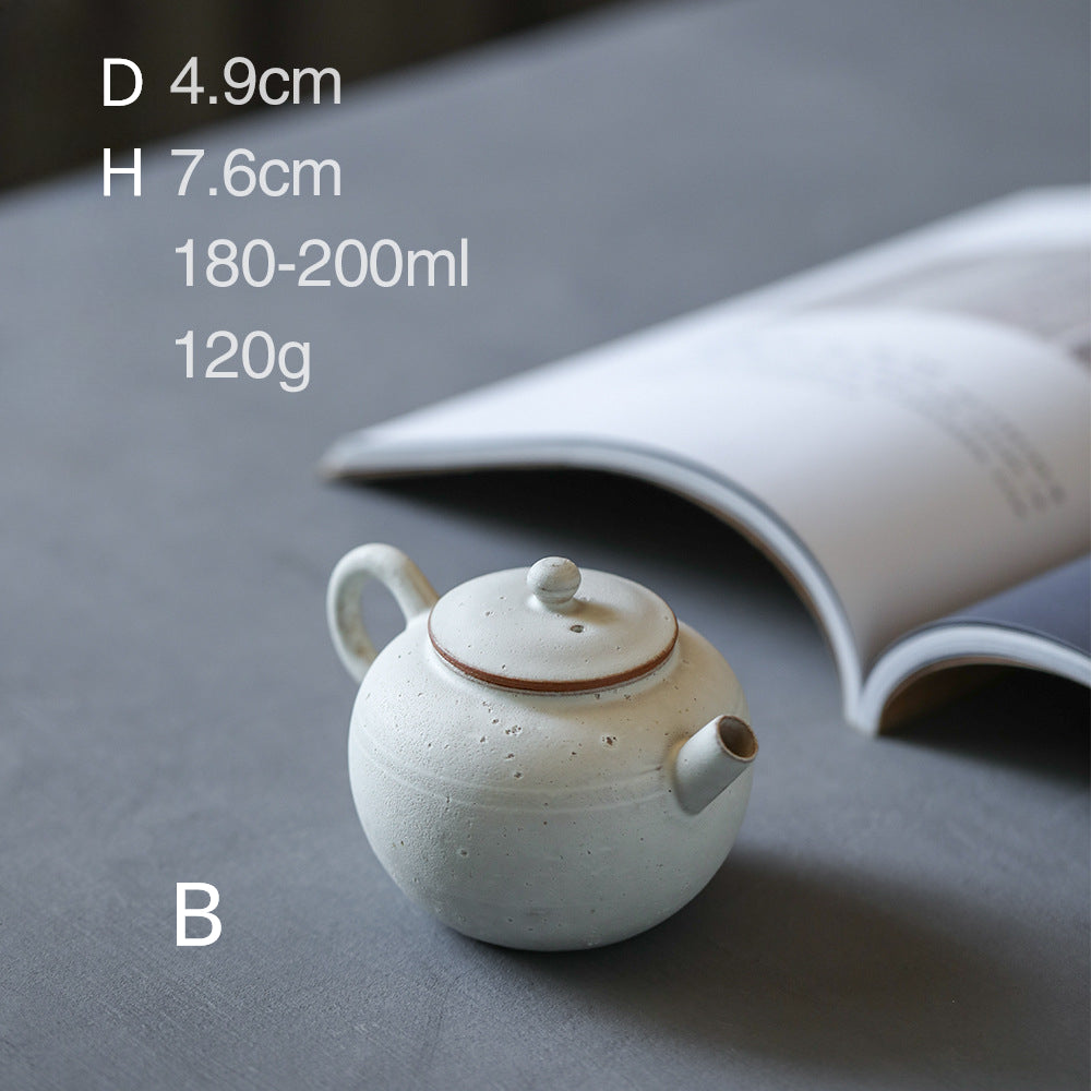 Gohobi Handmade Pulverised Kohiki White Teapots