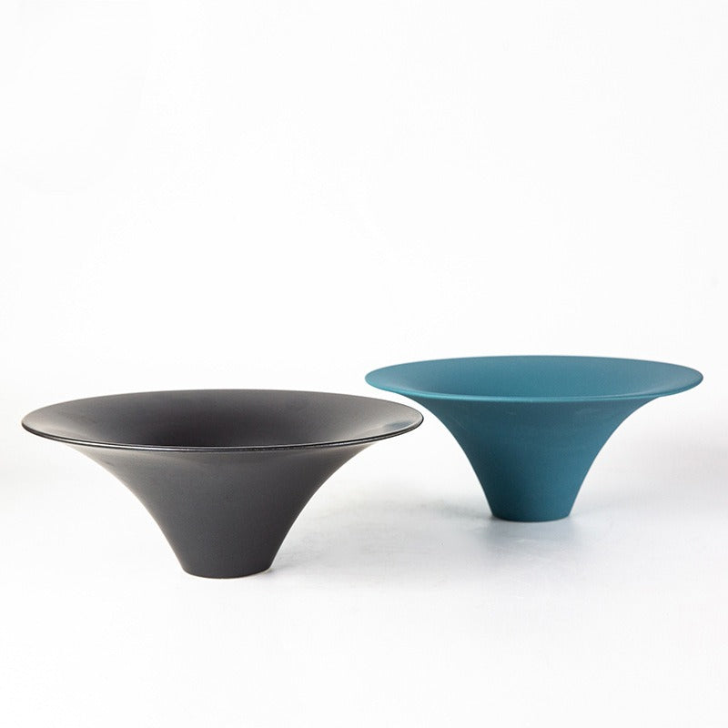 Gohobi Japanese Ikebana Ceramic Flower Bowl – Matte Zen Large Flower Arrangement Vase