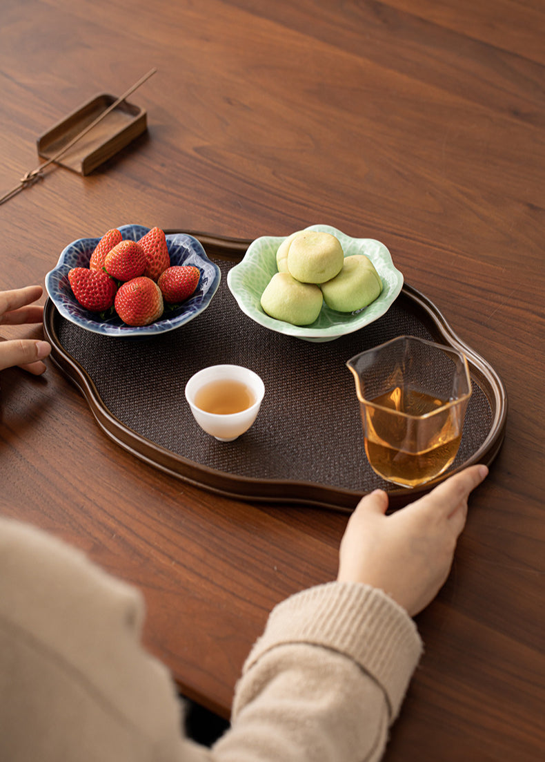 Gohobi Traditional Japanese Glazed Fruit Nuts Small Plate - Hibiscus 004