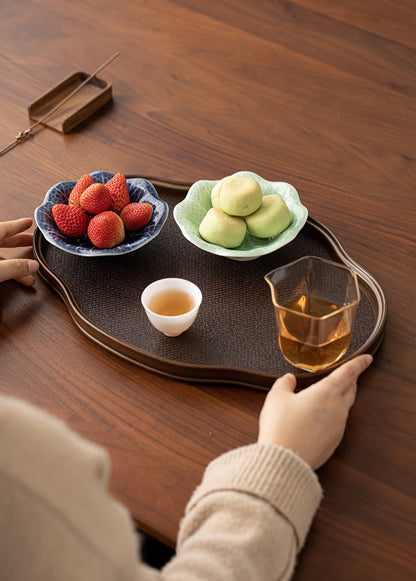 Gohobi Traditional Japanese Glazed Fruit Nuts Small Plate - Hibiscus 004