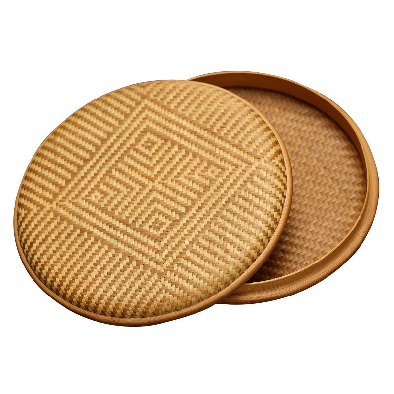 Gohobi Handmade Bamboo Woven Pu'er Tea Box – Retro Chinese Tea Cake Storage Box for Qizi Cake Collection