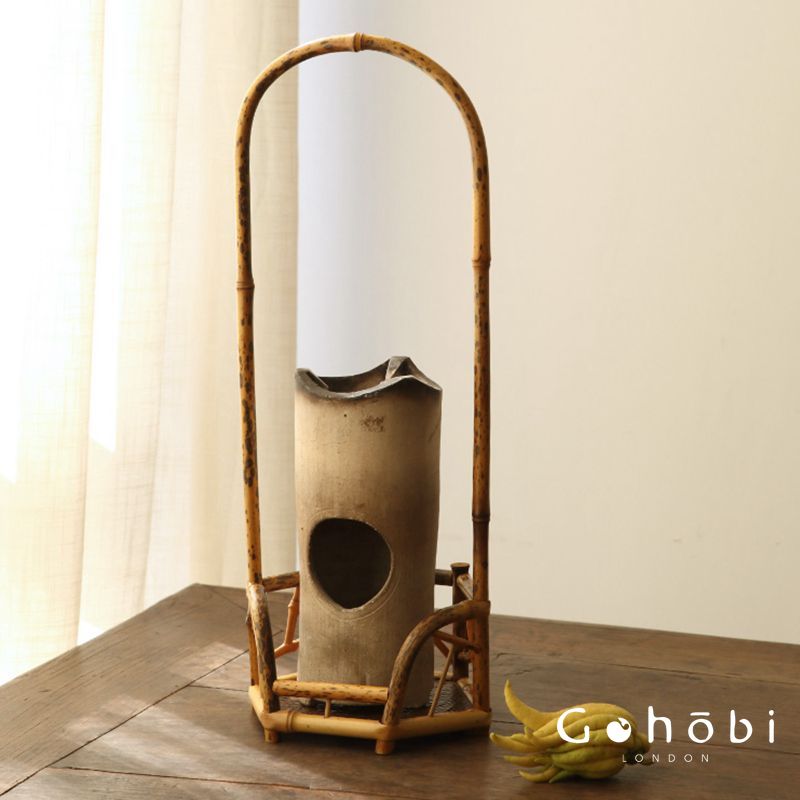 Gohobi Bamboo Lifting Beam Cooling Stove Rack – Kung Fu Tea Stove Stand for Tea Ceremony Accessories