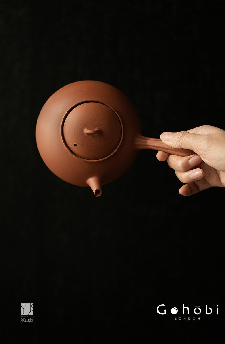 [賦山敘 x Gohobi] Gohobi Side Handle Ceramic Teapot – Red Clay Pot with Charcoal Stove or Electric Heating Kettle