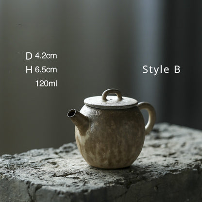 Gohobi Handmade Wood-fired White Paint Teapot