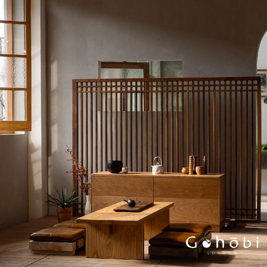 Gohobi Handmade Solid Wood Coffee Table – Japanese Modern Minimalist Tea Table for Living Room | FSC Certified Furniture