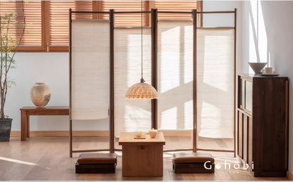 Gohobi Solid Wood Screen Coat Rack – Red Oak or Black Walnut Folding Hanger with Three or Four Panel Options | FSC Certified Furniture