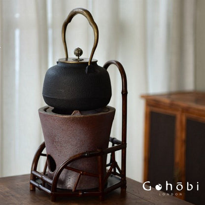 Gohobi Bamboo Lifting Beam Cooling Stove Rack – Kung Fu Tea Stove Stand for Tea Ceremony Accessories