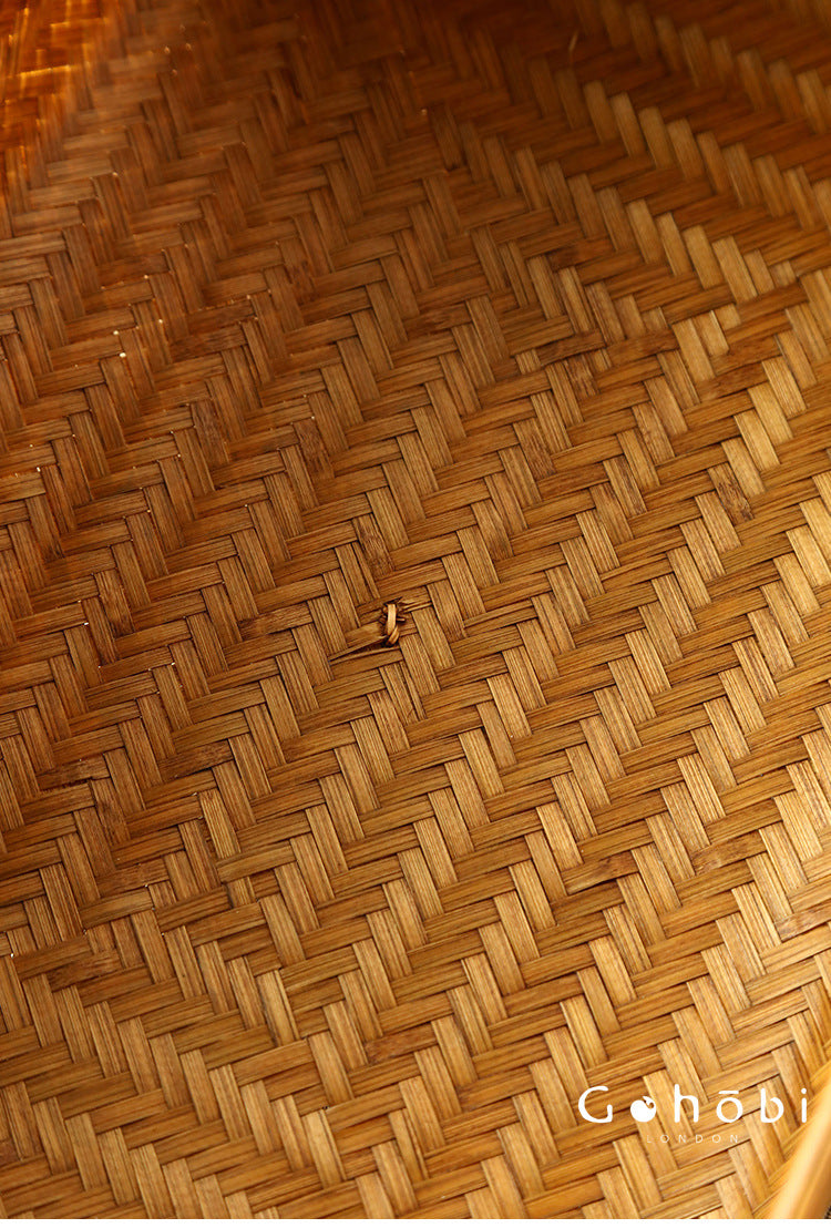 Gohobi Bamboo Woven Hand Basket – Handmade Snack, Fruit & Tea Set Storage Basket for Picnic or Home