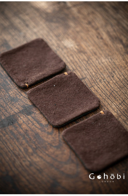 Gohobi Zen Style Tea Coaster – Hand-Sewn Tie-Dye Cloth Heat Insulation Cup Coaster