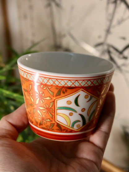 [清和堂 x Gohobi Gallery] Hand-painted Golden Orange Orchid Tea Cup Coffee Cup