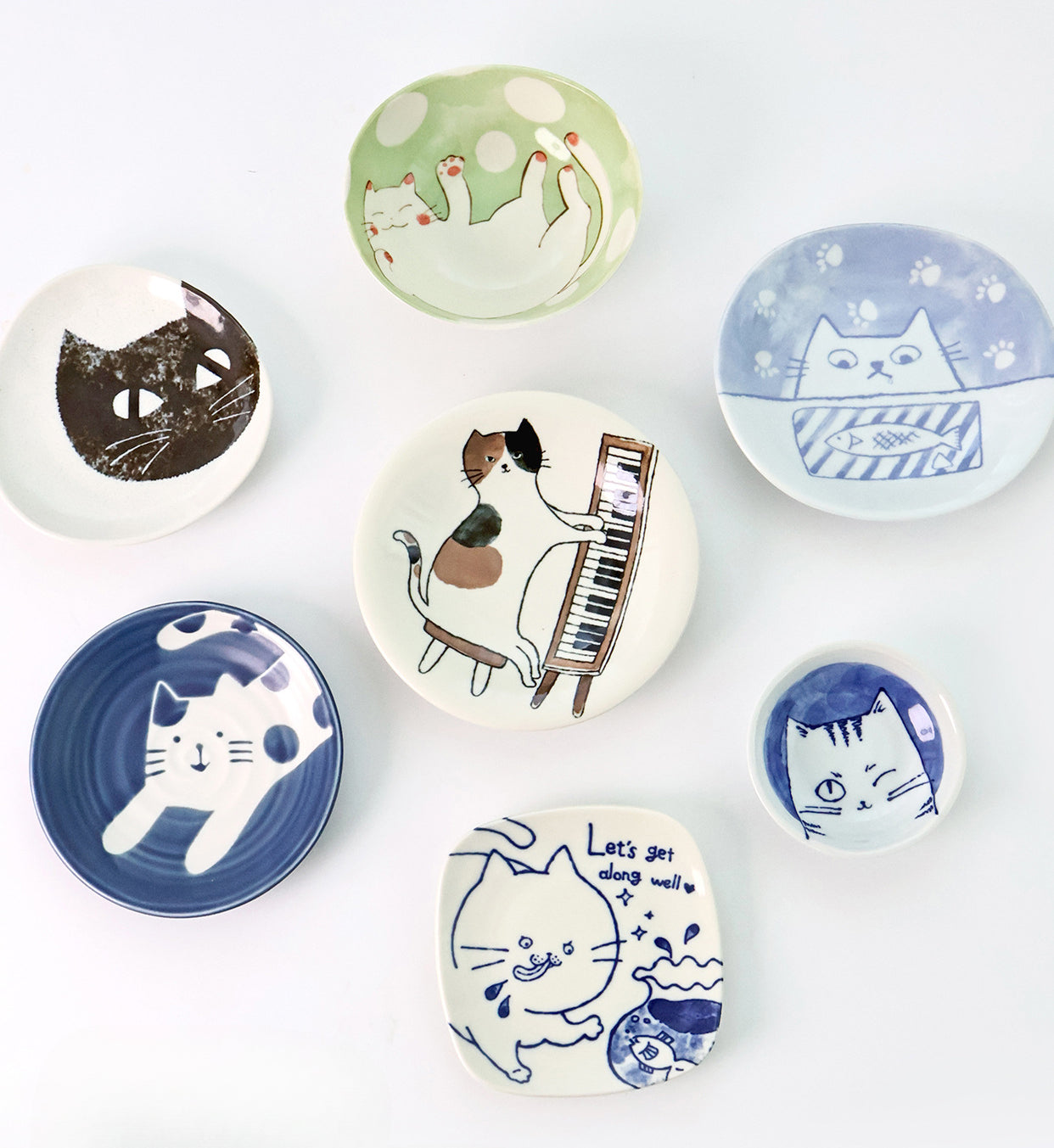 [Made In Japan] Gohobi Japanese Cats Plate