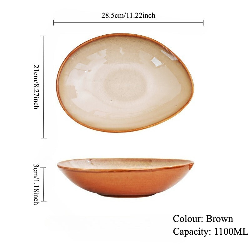 Gohobi Creative Kiln-Change Irregular Ceramic Bowl