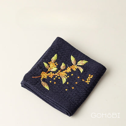 Embroidered tea towel household fabric tea party small square towel tea table towel rag new Chinese absorbent pot towel tea cloth