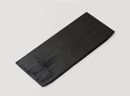 Plateau noir en bois carbonisé de style japonais Gohobi Wabi-Sabi 003