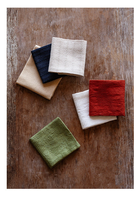 Torchon Gongfu double face en coton et lin gravé Gohobi