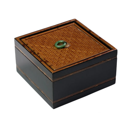 Gohobi Xiangfei Bamboo Storage Box – Embroidered Bamboo Jewellery and Sewing Storage Case