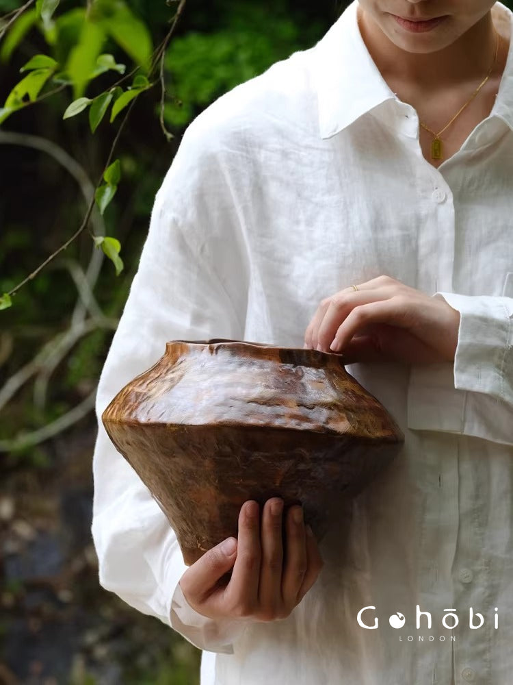 Gohobi Japanese-style Wabi Sabi Handmade Zen Large Vase 024