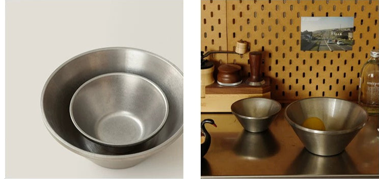 Gohobi Retro Double-Wall Stainless Steel Cone Bowl