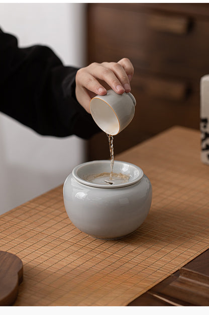 Cendres glacées Yuanshan Jianshui ménage tasse moyenne et petite tasse à thé lavage céramique réservoir de résidus de thé réservoir d'eau simple accessoires de service à thé de kung fu