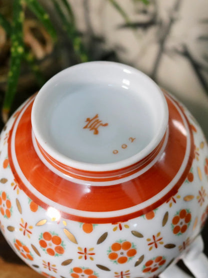 [清和堂 x Gohobi Gallery] Hand-painted Golden Red Orange Lotus Coffee Teapot