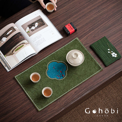 Gohobi Hand-Painted Tea Table Runner – Zen Style Tea Table Cloth