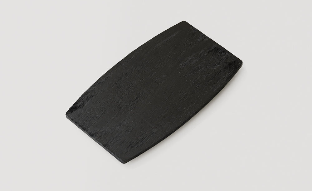 Plateau noir en bois carbonisé de style japonais Gohobi Wabi-Sabi 003