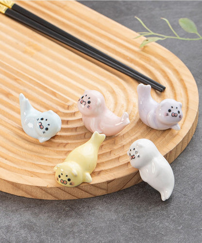 Gohobi Seal & Sea Lion Series Ceramic Chopstick Rest
