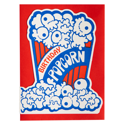 Gohobi x Archivist Gallery Popcorn Birthday| Letterpress Cards | Cut-out Cards [Made in the UK]