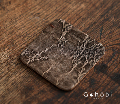 Gohobi Xiangyun Silk Tea Coaster – Handmade Tussah Silk Square Tea Mat Heat Insulation Pad