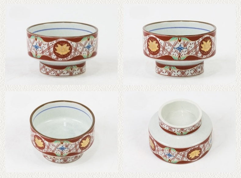 Gohobi Japanese Ikebana High-Foot Ceramic Bowl – Retro Floral Arrangement Vessel