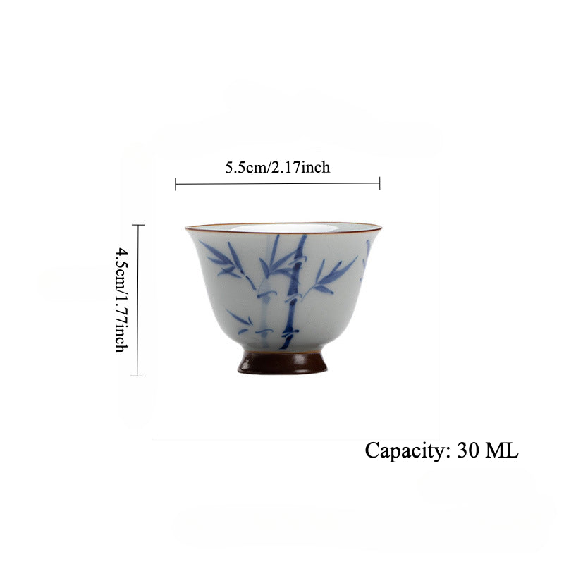 Gohobi Hand-Painted Bamboo Vintage-Style Tea cup