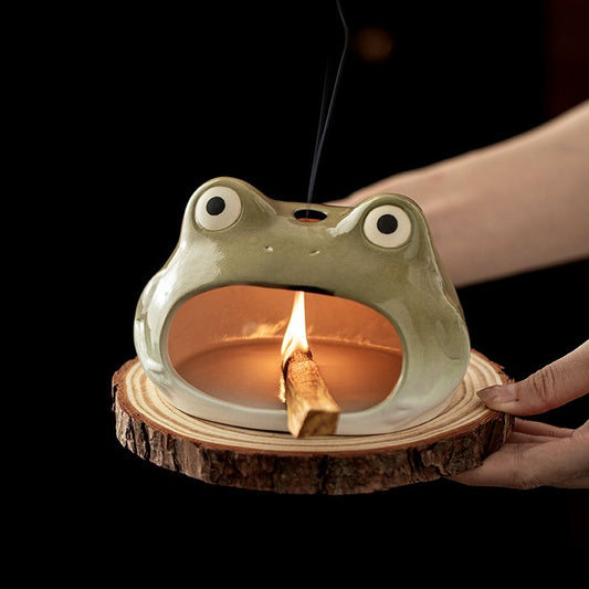 Gohobi Little Frog Ceramic Aromatherapy Fireplace Burner