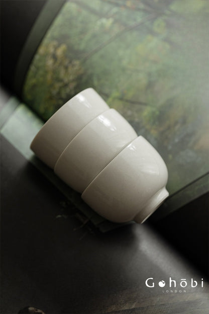 Gohobi Plant Ash Glaze Meditation Teacup – Thin Porcelain Small Gongfu Tea Cup