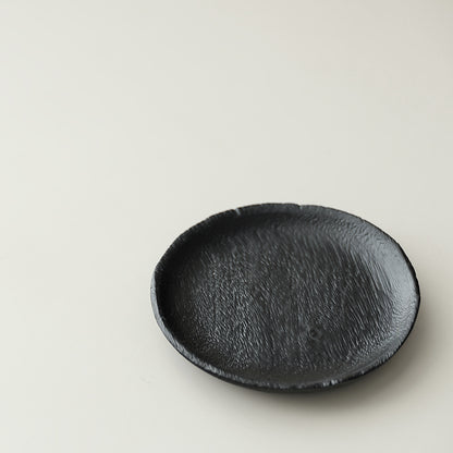 Gohobi Japanese-style Wabi-Sabi Carbonised Wood Black Tray 002