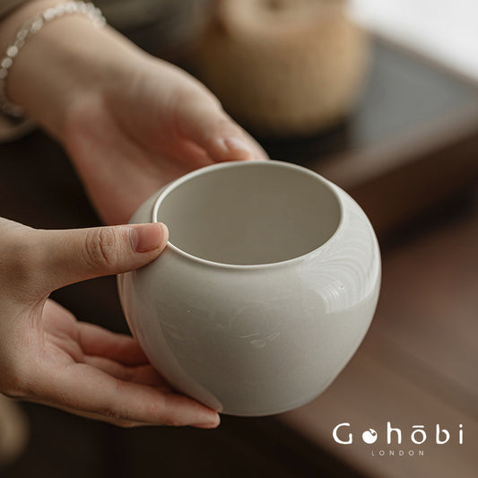 Gohobi Plant Ash Ceramic Wastewater Bowl – Dry Brew Tea Water Storage Tank
